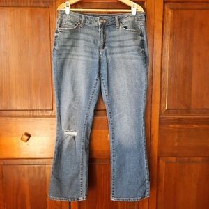 Sonoma Bootcut Medium Wash Mid-rise Distressed Denim Jeans Size 12 Short